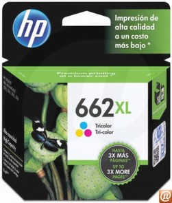 HP 662 Tinta tricolor XL