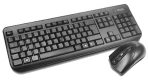 Kit Teclado/Mouse Wireless Negro USB 